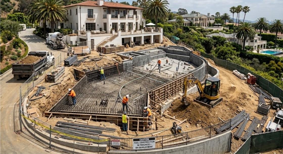 Pool Construction Take in Beverly Hills