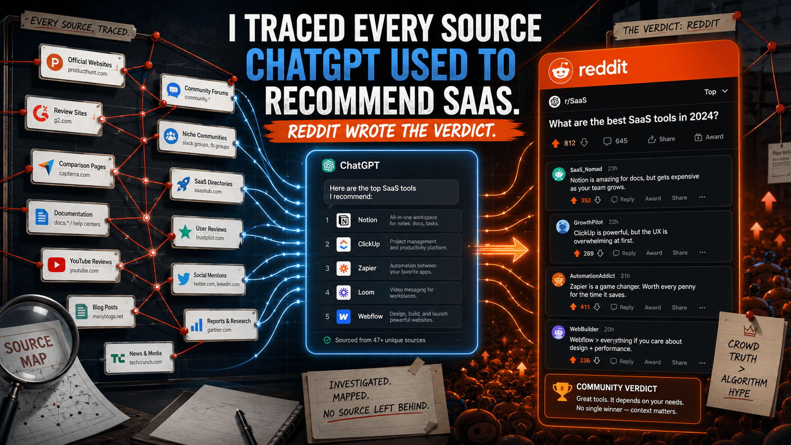 I Traced Every Source ChatGPT Used to Recommend SaaS. Reddit Wrote the Verdict.